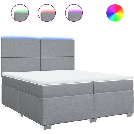 Maison Exclusive - Cama box spring con colchón tela gris claro 20