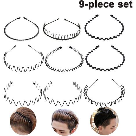Rutschfestes, elastisches, unisex, metallisch glänzendes Wellenstirnband für Outdoor-Sportarten (1/4)