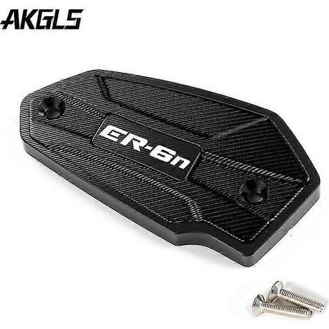 Bouchon de réservoir et bouchon de remplissage de liquide de frein avant et arrière pour moto Kawasaki ER6N (2009-2014) - Noir (1/5)