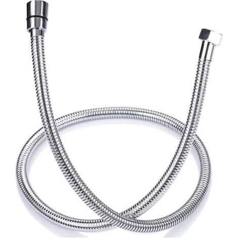 QORVA-Flexible de douche anti-torsion de 1,5 m en acier inoxydable, flexible de douche universel G 1/2 avec raccord standard, accessoire de salle de bain, adaptable à toutes les douches à main. (1/4)