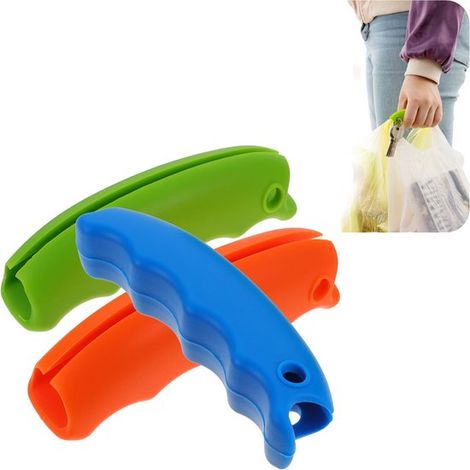 Manico per borsa della spesa, supporto per manico in silicone in 3 pezzi, manico per borsa della spesa, maniglia per trasporto, supporto per sacchetto di plastica, maniglia per trasporto, borse, sicur (1/5)