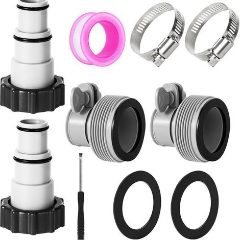 Adaptateur Tuyau Piscine 32 38 mm, 4PCS Adaptateur de Rechange, Accessoire Pompe, Raccord pour Pompe Intex 32 38 mm (1/5)