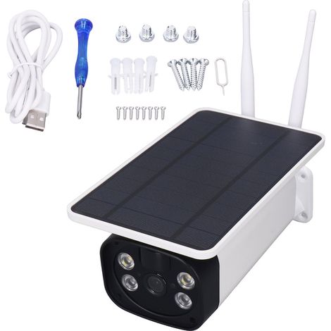 Caméra de sécurité solaire sans fil 1080P 2MP, faible consommation, vision nocturne couleur, pour extérieur, maison, ferme, 4G, Asie du Sud-Est (1/5)