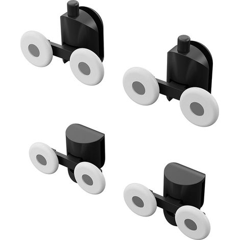 Set de roulettes noires pour cabine de douche modèle Willis (1/2)