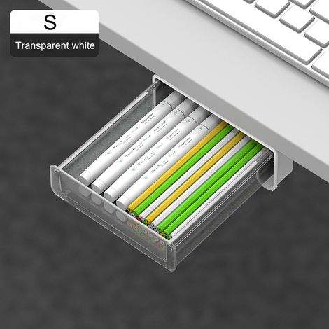 Tiroir Sous Bureau - Organisateur De Crayons Et Stylos Adhésif - Pour Bureau Maison Ou Bureau - Capacité 5 Kg - 1 Pièce (1/5)