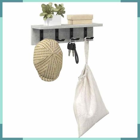 874350 Porte-manteau mural Gris béton 40 x 10,5 x 10,5 cm (1/5)