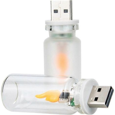Set mit 2 USB-Autolampen, LED-Flammeneffekt, stimmungsvolle Innenraumbeleuchtung für Camping und Urlaubsdekoration. (1/5)