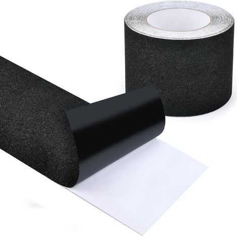 10cmx10m Bande Antiderapante Adhesive, Bande Antidérapante Adhésive pour Escaliers, Ruban Marquage AntidéRapant Bande de Bordure, Rouleau AntidéRapant, pour Escaliers,Noir (1/5)