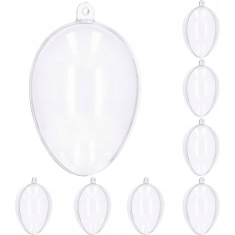 UOVO PALLINA ACRILICA DECORAZIONE PALLINE ACRILICHE TRASPARENTI OVALI 7cm x8 (1/5)