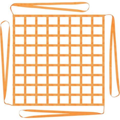 Filet de levage 1 x 1 m Charge Filet suspendu 300 kg Polyester Boucles Filet de levage à sangles Haute capacité de charge Filet de levage suspendu pour le chargement et le déchargement de (1/4)