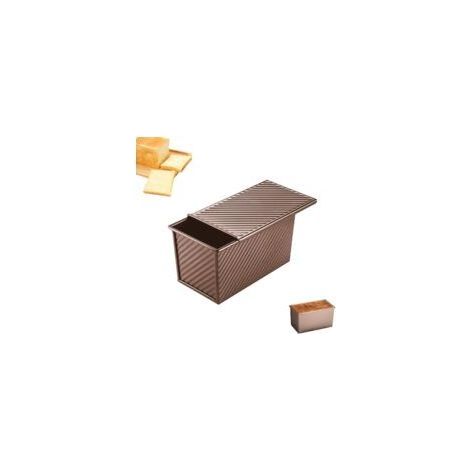 Brotbackform – 1 Stück, Roségoldene Brotbackform 21,5 × 11,8 × 11,3 cm, Antihaftbeschichtung, Schiebetür – Für Brot/Gebäck (1/5)