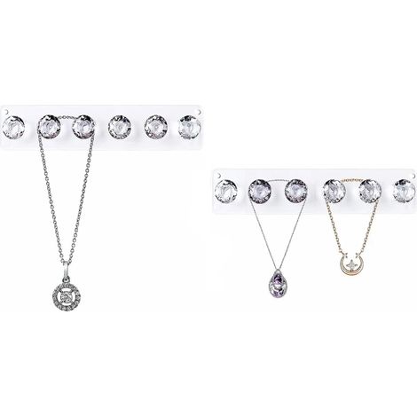 Pendants de collier Acrylique Chaînes Porte Murgemonteerde Bijoux Organisateur Suspension avec crochets en forme de diamant, Pendants de bijoux pour Chaîne, Cadeau pour filles Femmes (2 Paquet de 6)