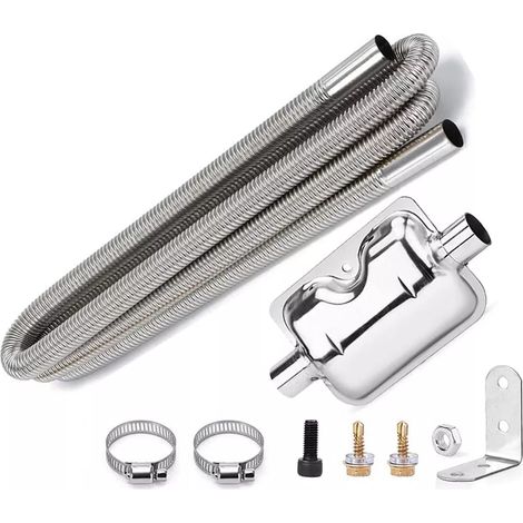 Tuyau D Echappement - 200 Cm - Diametre 25 Mm - Pour Chauffage Auxiliaire Diesel - Silencieux Inclus (1/5)