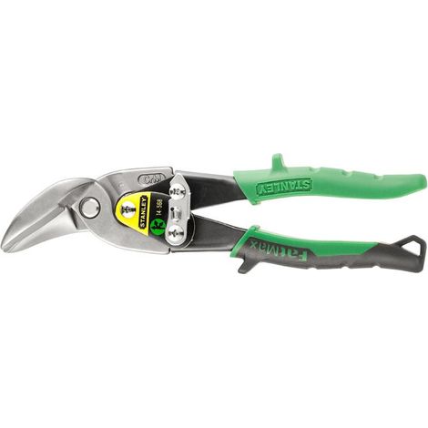 Stanley - FatMax 2-14-568 Tijeras Chapas Corte a la Derecha Curvado FatMax, Multicolor