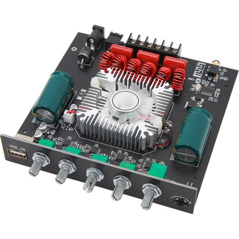 HT21 Bluetooth-Leistungsverstärkerplatine mit 2.1-Kanal-Subwoofer TDA7498E DC 15V bis 36V Sprachfrequenz-Leistungsverstärkermodul mit Höhen- und Bassregelung (1/4)