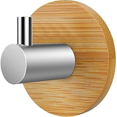4 Pièces Crochet Adhésif Crochet Mural Crochet Auto-adhésif Salle de Bain Cuisine Bureau Porte, Couleur du bois,4.93.1cm (1/4)