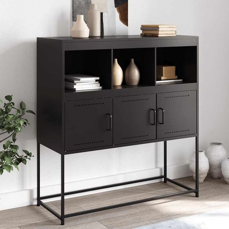 vidaXL Sideboard Black 100,5x39x107 cm Steel (1/5)