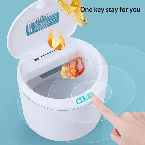 Poubelle automatique de bureau 3L avec capteur et couvercle, alimentée par batterie, pour véhicule et espace de travail. (1/5)