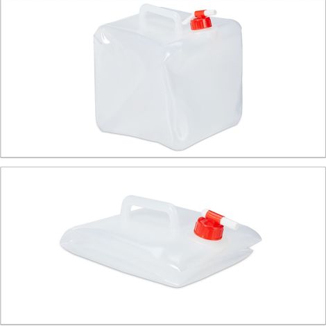 Lote de 4 bidones plegables transportables 5 a 20 litros ideal camping festival de plástico transparente 130008821 (1/4)