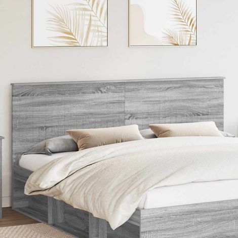Kopfteil mit Kopfteil Graues Sonoma 200 cm Holzwerkstoff