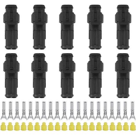 10 Sets 2-polige Kfz-Elektrik-Steckverbinder, wasserdicht, Stecker, Buchse