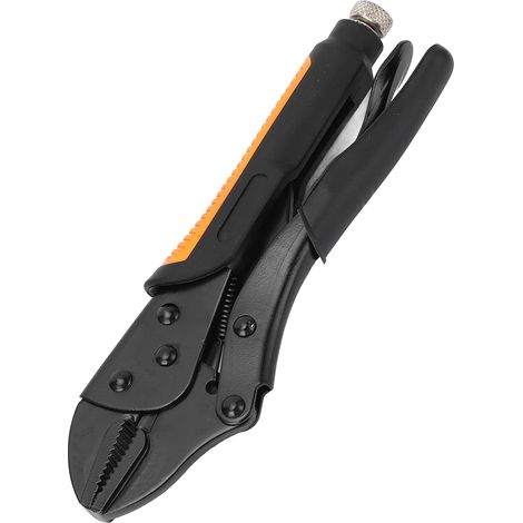 Pince-étau portable à mâchoires courbes, dents résistantes à l'usure, poignée antidérapante et vis réglable, 25 cm (10 pouces). (1/5)