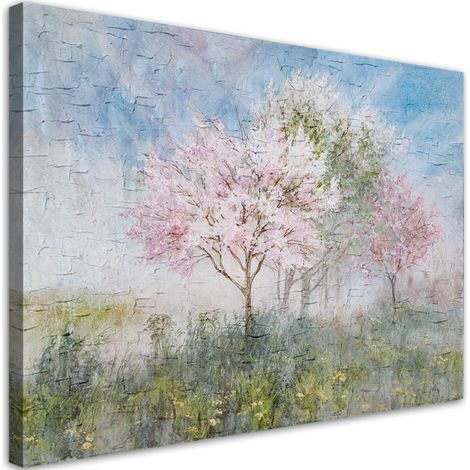 Tableau décoratif Un arbre à fleurs dans la vieille prairie 60x40 (1/5)
