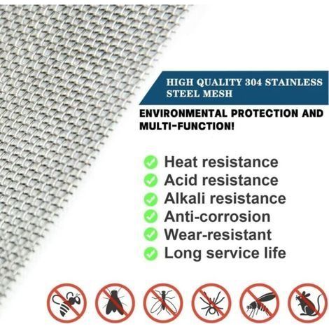 Metallgewebefilter 21 x 30 cm – Edelstahl 304 – Hitzebeständig und korrosionsbeständig – Für Fenster und Lüftungsöffnungen (1/4)