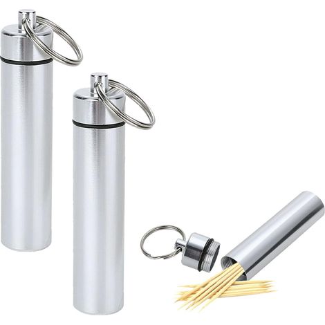 Soporte metálico para palillos, caja de bolsillo para palillos, estuche portátil con llavero, ideal para actividades al aire libre, picnics y viajes. (1/5)