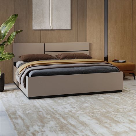 Lit 180x200 sommier inclus Lilia Taupe (1/5)