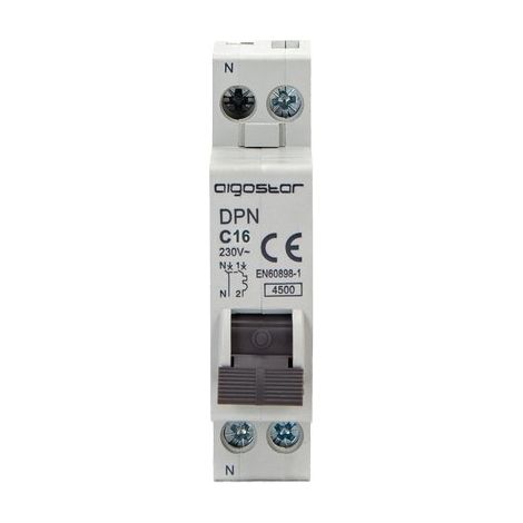 INTERRUTTORE MAGNETOTERMICO 1 POSTO AIGOSTAR - 1 P+N VOLT 230 A 16 KA 4,5 BIPOLARE- 4 pezzi