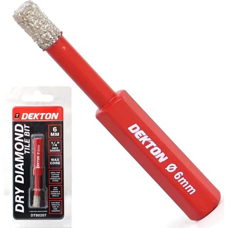 Dekton 6.0mm Brazed Diamond Hole Drill Tile Porcelain Marble Cutting Bit 1/4"