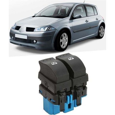 QiMeiTech Interrupteur Leve Vitre pour Megane 2 Grand Scenic 2 Commande Bouton Lève Vitre Electrique 8200107772 (1/5)