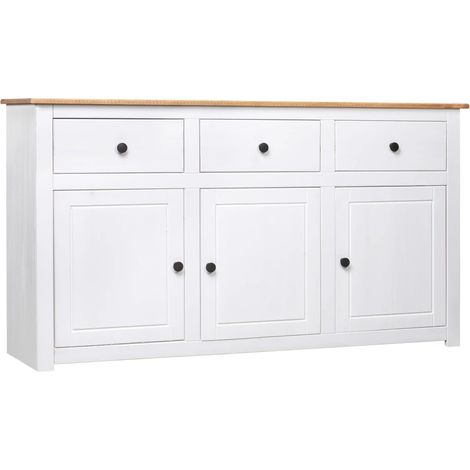 Sideboard Weiß 135x40x80 cm Kiefernholz Panama