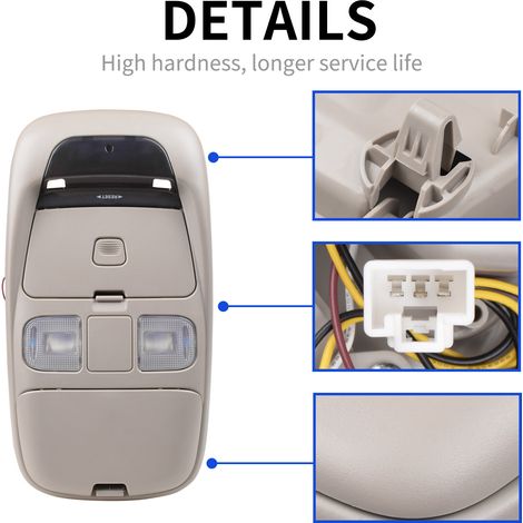 55350657 LCD screen compatible with 1998-2002 Dodge Ram 1500, top-mounted control console dome light storage. (1/4)