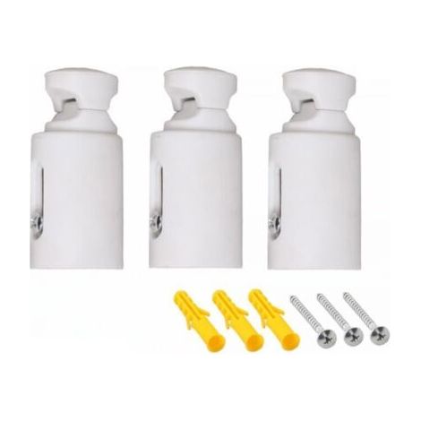 3 supports de rechange pour radiateur, sèche-serviettes, fixation murale blanche, espacement réglable, convient pour radiateurs de salle de bain droits ou incurvés (1/4)