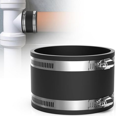 Manchon Caoutchouc Tuyau 100mm en EPDM Raccord Flexible en Caoutchouc avec Colliers de Serrage Inox pour Tuyau en PVC, Tuyau de Ventilation, Séparateur de Poussière, Filtre à Charbon (1/5)