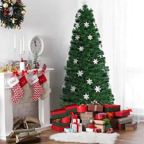 180cm Fiber Optic Christmas Tree, LED Lights, Snowflakes (1/5)