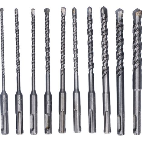 Jeu de forets maçonnerie carbure pour perforateur béton 160mm long diamètre 4-14mm (1/5)