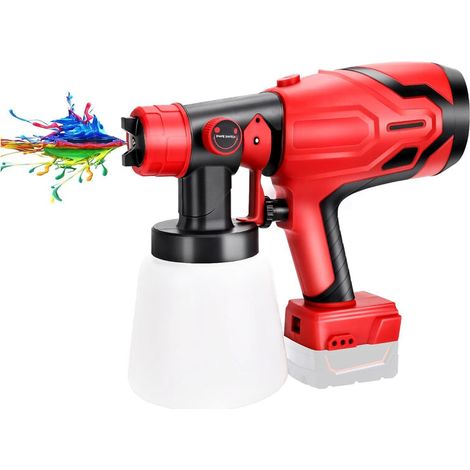 ZVD Pistolet a Peinture, Batterie système de pulvérisation Compatible avec Milwaukee M18 avec raccords de Nettoyage et de soufflage (1/4)