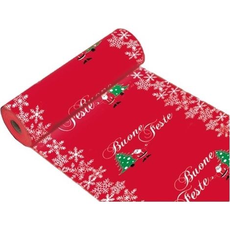 Passatoio Tappeto Mod.Elea Fantasy 10 Rosso Decoro Natale H100cm X 50mt (1/2)