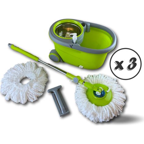 Seau essoreur easy mop  recharge  Lave et séche le sol  Disque rotatif - Quantité x 3 - Kit rotatif complet (1/5)