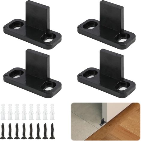 4 Pièces Guides de Porte Coulissante, Guide Porte Coulissante Placard, Guide Portail Coulissant, Guides de Sol et Antibruit pour Portes de Grange, Placards et Autres Portes Coulissantes, Vis Incluses (1/5)