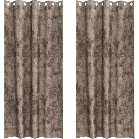 Rideaux en velours 2 pcs Cappuccino 245 x 140 cm Velours