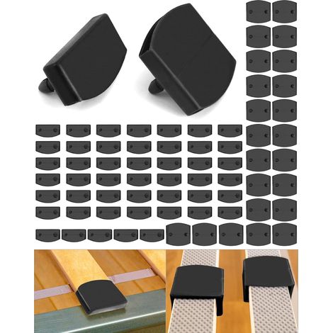 Lot de 72 capuchons pour sommier - 48 embouts et 24 supports centraux - remplacement plastique pour lattes 5,3-5,5 cm - intérieur 5,5 cm x 9 mm (1/5)