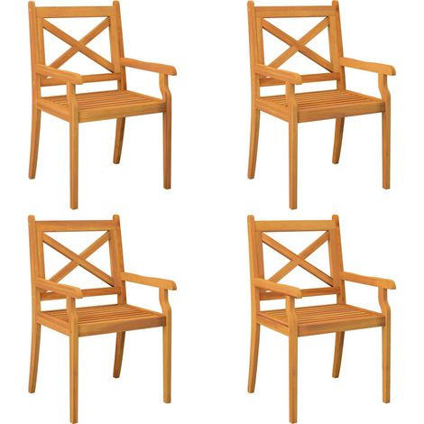 Maison Exclusive - Garten-Essstühle 4 Stk. Massivholz Akazie (1/5)