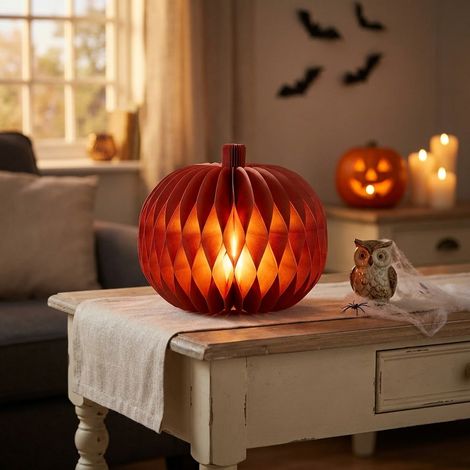 Halloween Light Up Paper Pumpkin (1/2)