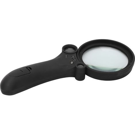 Loupe de lecture multifonction 2,5X 25X 55X avec éclairage LED et UV, verre haute définition, loupe à main portable pour lecture et inspection (1/5)