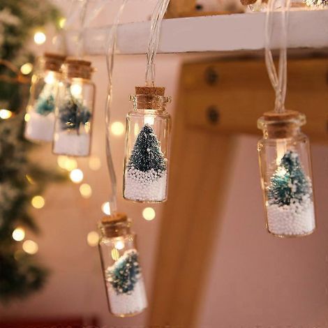 Lampe de Noël décorative à LED en forme de bouteille avec sapin de Noël (2 m / 20 LED) (1/5)