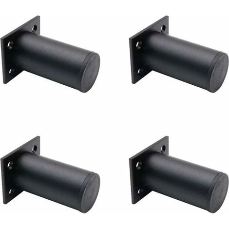 (Schwarz) 4 matte Möbelbeine, 80 mm Aluminium, TV-Schrankbeine, geeignet für Schrank-Couchtische, Möbel-Sofa-Stützbeine  FLITI (1/4)